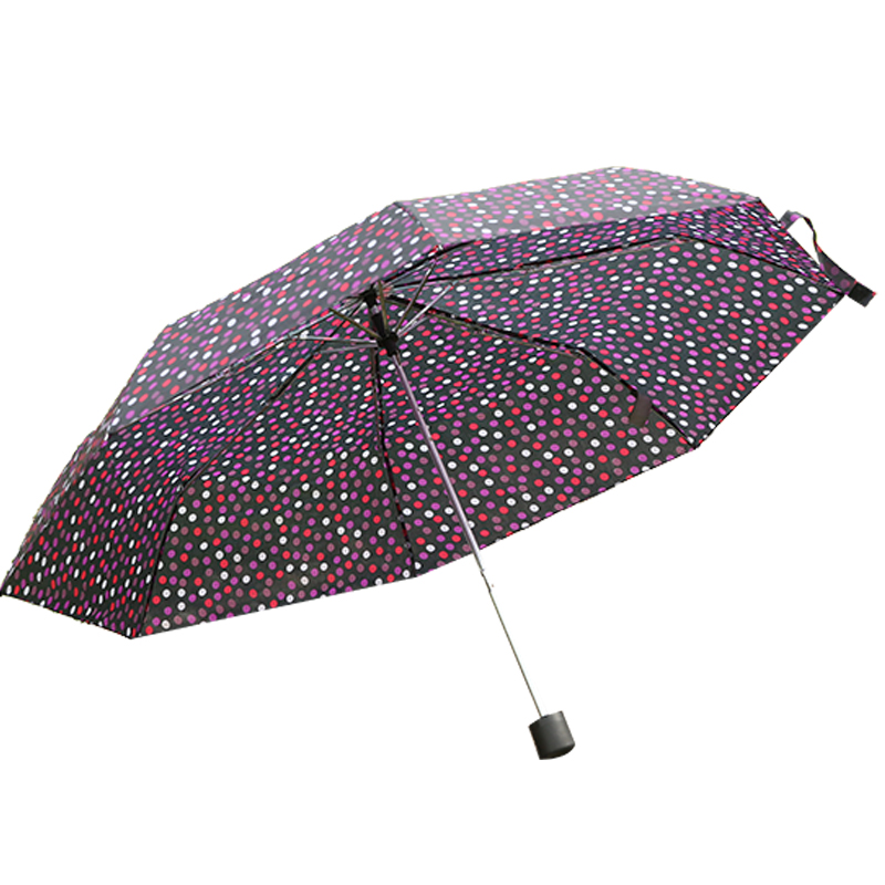 170t nylon mode polka dot mini 3 fold paraply ru1902